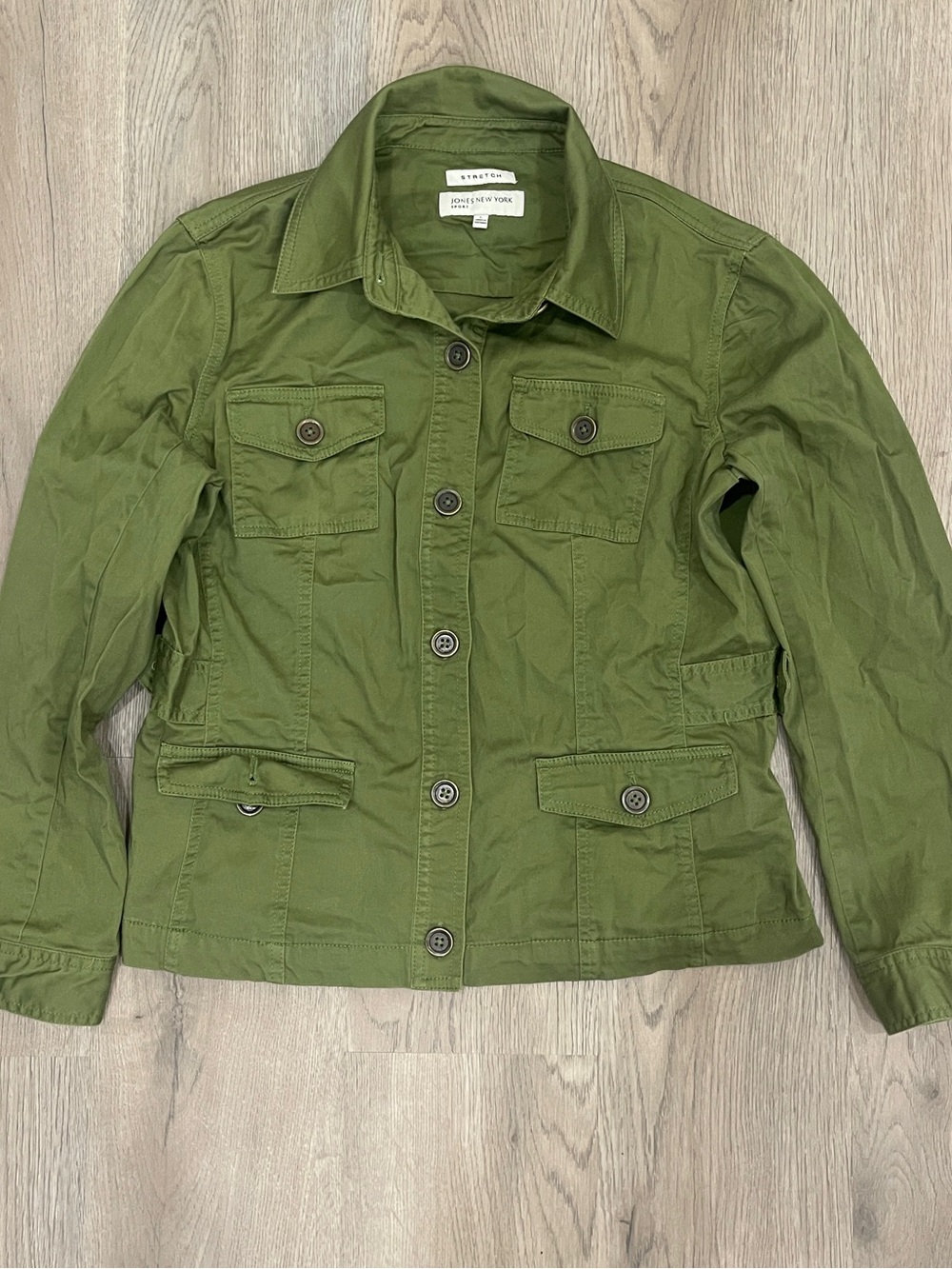 Jones New York Green Utility Jacket with Button Front